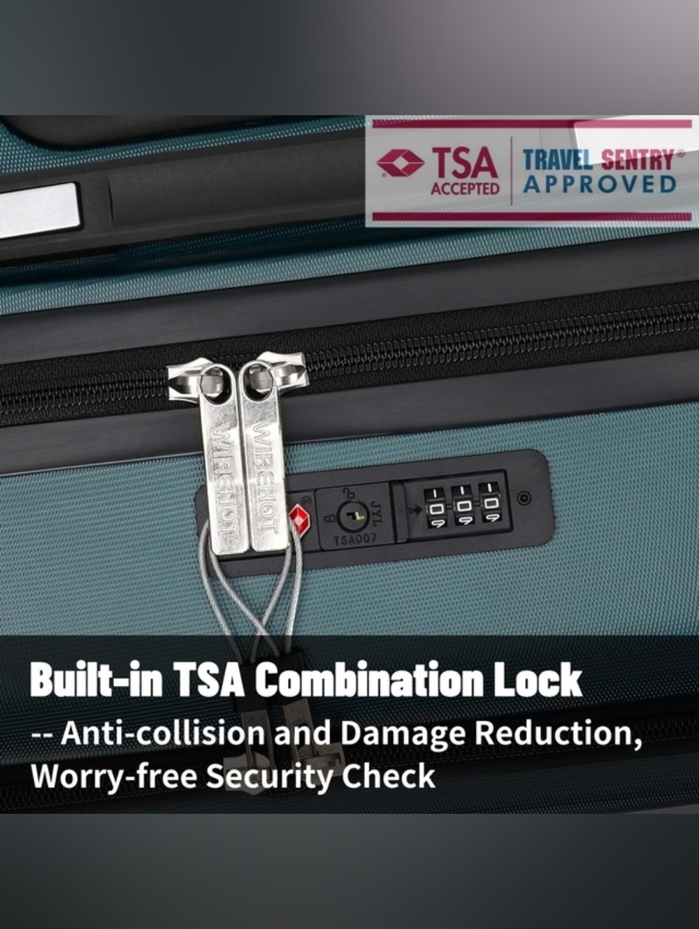 Wirehot 3 Piece Luggage Set with TSA Lock - Picture 10 of 13